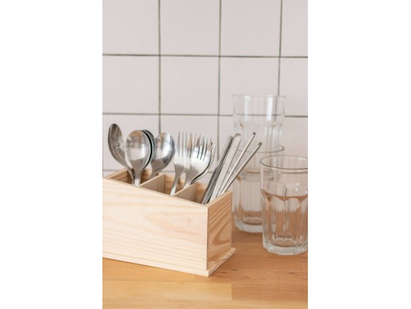 Porta objetos de madera con 3 huecos Ref.AT02102