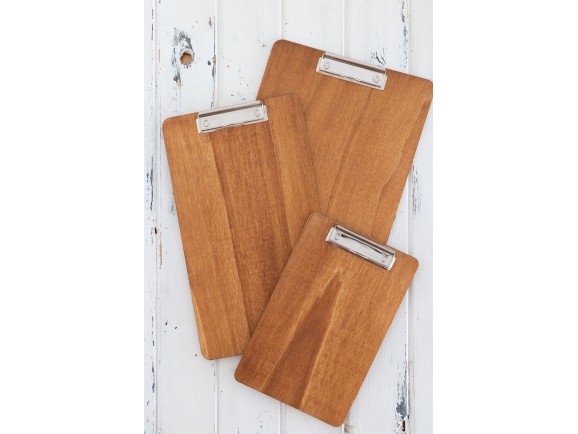 Carta Menú de madera con pinza plana 3 medidas Ref.PPE