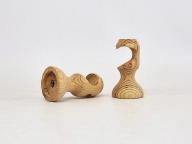 Open pine wood support for Ø20 mm bar. Ref.455