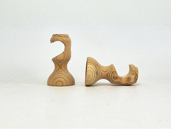 Open pine wood support for Ø20 mm bar. Ref.455