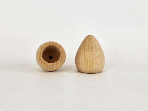 Remate madera haya forma bala 6 cm. Ref.374