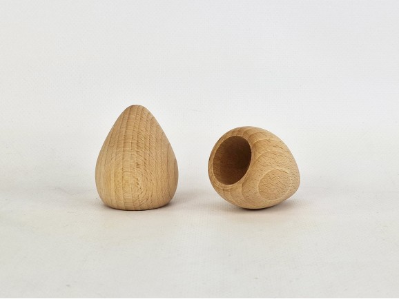 Remate madera haya forma bala 6 cm. Ref.374
