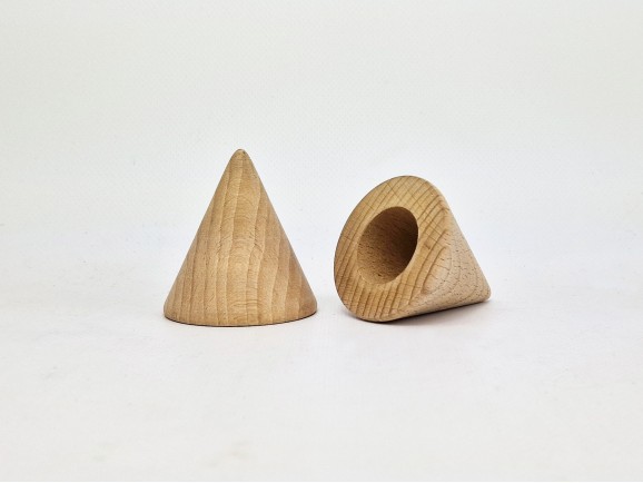 Remate madera haya forma cono 6 cm. Ref.376