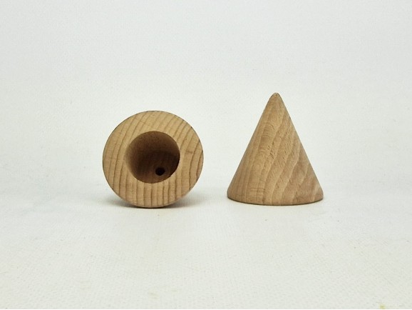Remate madera haya forma cono 6 cm. Ref.376