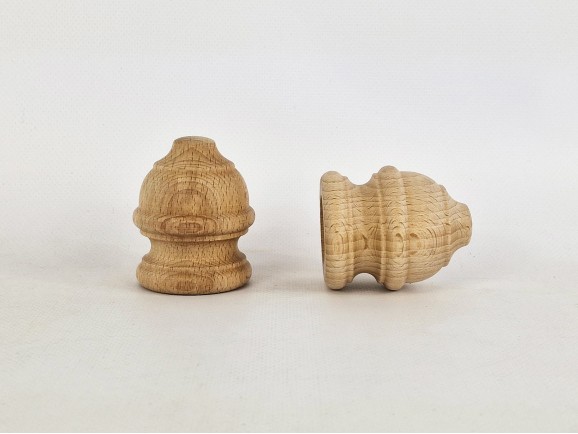 Remate madera haya torneado chato 6 cm. Ref.371A
