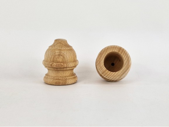 Remate madera haya torneado chato 6 cm. Ref.371A