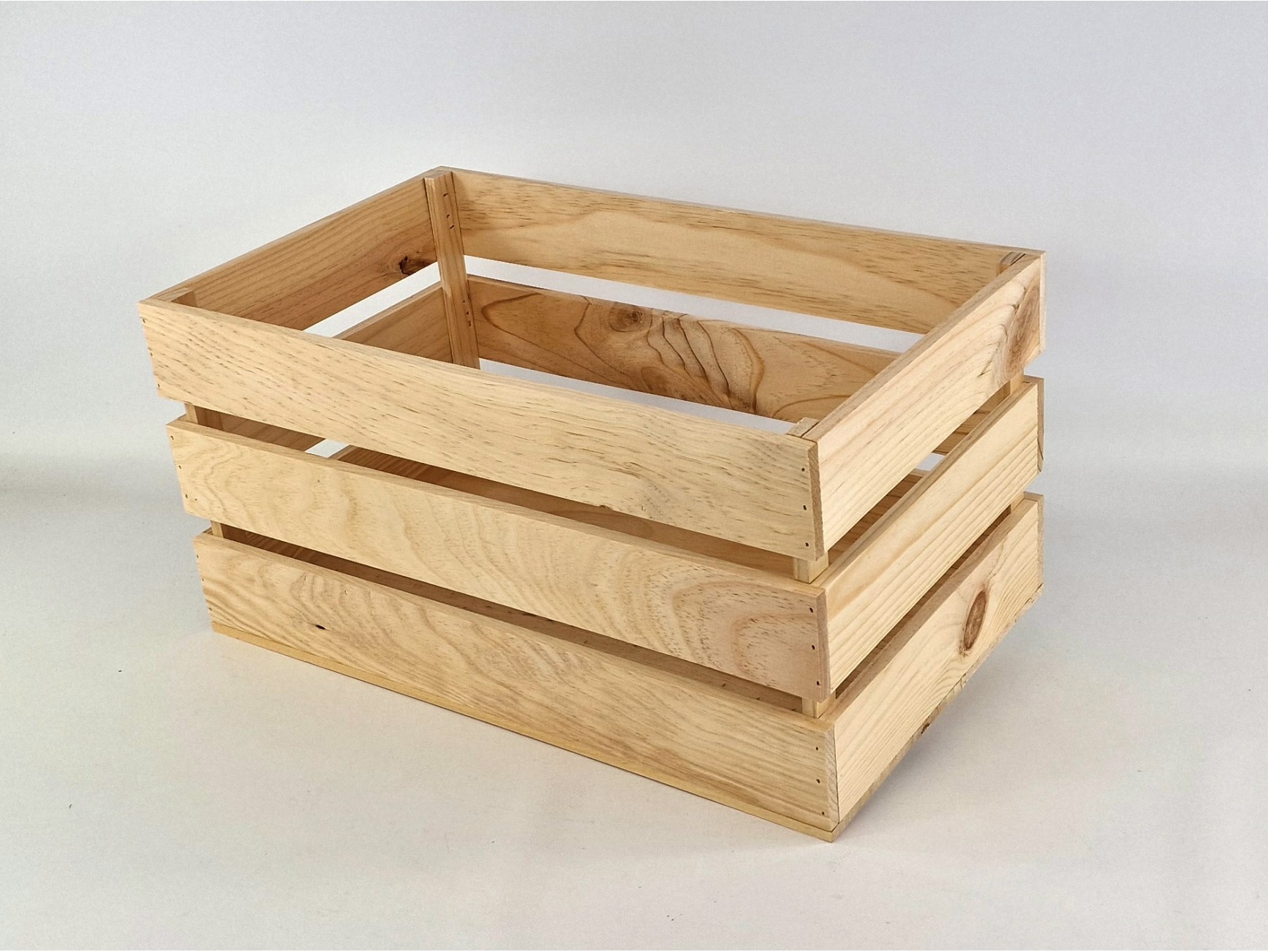 Caja de fruta de madera, natural 40x16x29cm-La Decoteca
