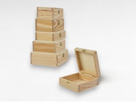 Caja de madera c/bisagra y broche clásico varias medidas Ref.P35C61