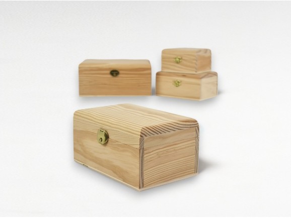 Caja de madera c/tapa voleada varias medidas Ref.P107
