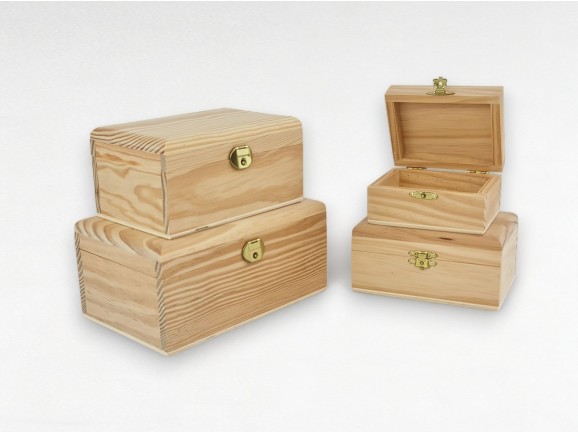 Caja de madera c/tapa voleada varias medidas Ref.P107