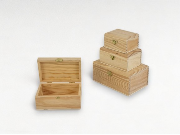 Caja de madera c/tapa voleada varias medidas Ref.P107