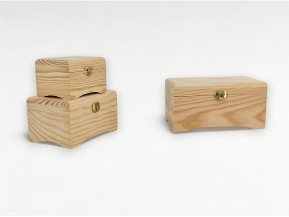 Small wooden trunk box with feet 3 sizes Ref.P107P