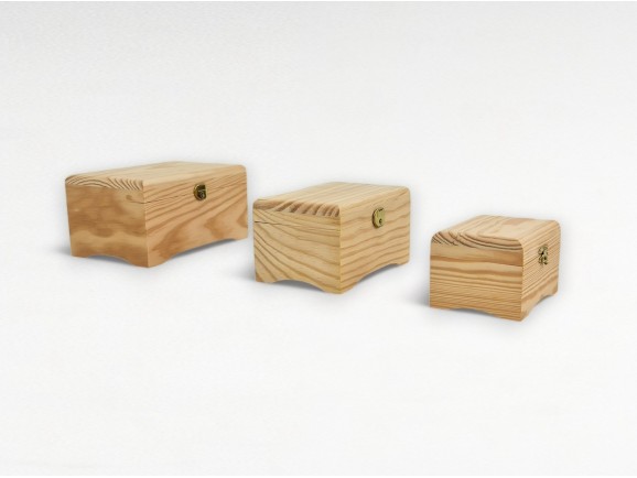 Caja baúl de madera pequeño c/pies 3 medidas Ref.P107P