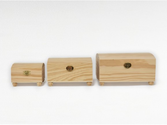 Baúl de madera pequeño c/patas 3 medidas Ref.P101