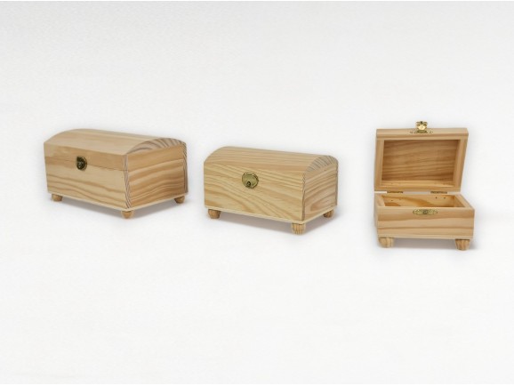 Baúl de madera pequeño c/patas 3 medidas Ref.P101