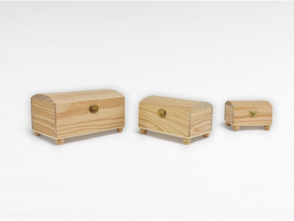 Baúl de madera pequeño c/patas 3 medidas Ref.P101