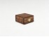 Aged wooden box 8x8x4 cm. with brooch Ref.C1P1F