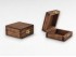 Aged wooden box 8x8x4 cm. with brooch Ref.C1P1F