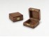 Aged wooden box 8x8x4 cm. with brooch Ref.C1P1F