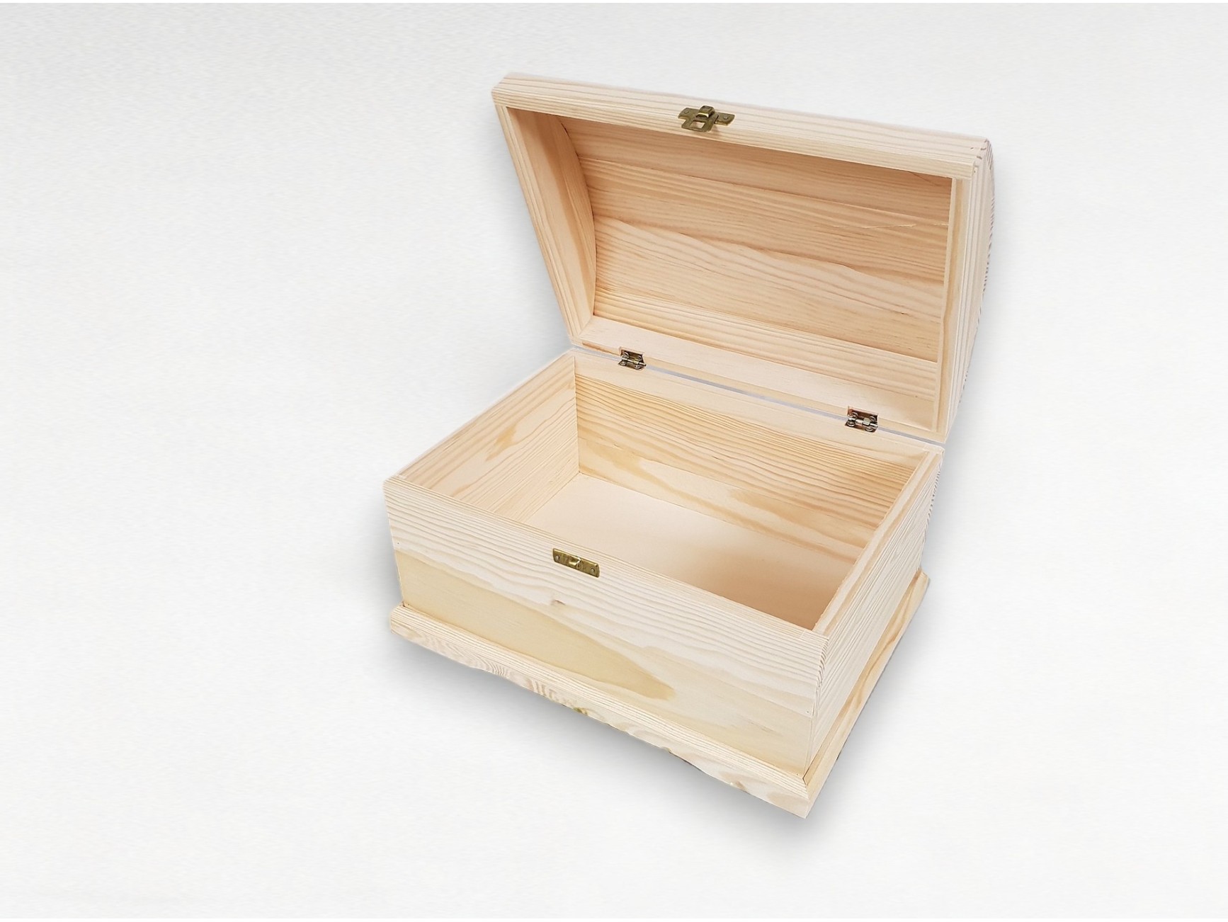 Baúl de madera 29x21x18 cm. c/tapa curva rayada Ref.AR08861 - Mabaonline