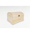 Baúl de madera 29x21x18 cm. c/tapa curva rayada Ref.AR08861