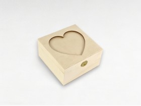 Wooden box Heart 15x15x8 cm. with hinge and clasp Ref.PCC47