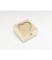 Caja de madera Corazón 15x15x8 cm. c/bisagra y broche Ref.PCC47