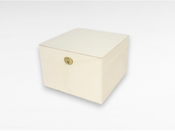 Caja de madera Cuadrada 18x18x12,5 cm. c/bisagra y broche Ref.P1987 -  Mabaonline