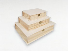 Wooden book box 3 sizes Ref.P1320A