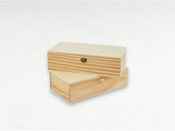 Caja de madera 29x15x8 cm. c/bisagra y broche Ref.P35C47CS