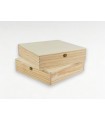 Pine wood box 32x32x8 cm. with hinge and clasp Ref.P53C03