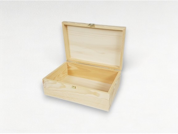 Caja de madera pino 33x22x12 cm. c/bisagra y broche Ref.PC6PF1