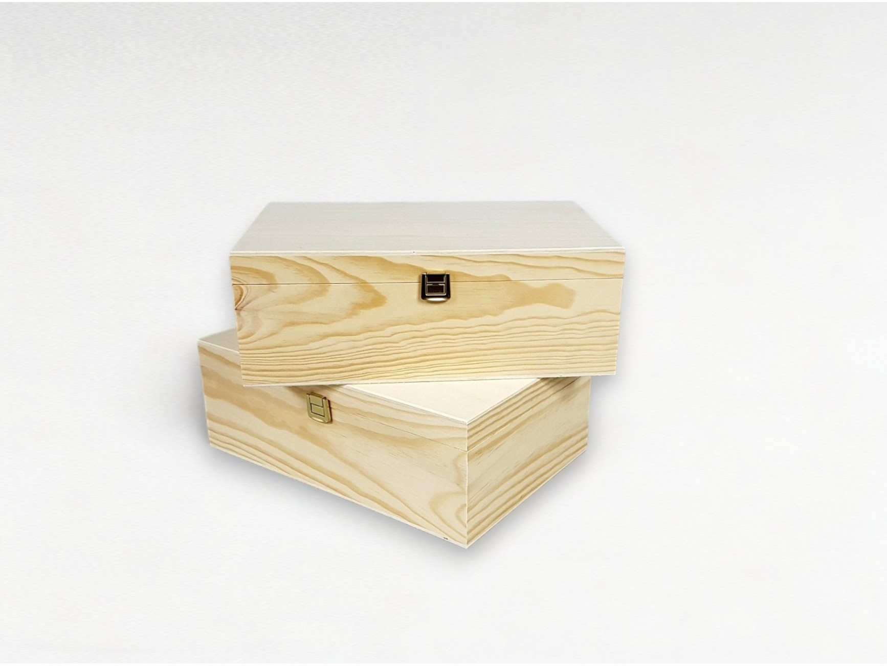 La Casa del Artesano-Caja para 2 mazos de cartas de pino con tapa de MDF y  bisagras