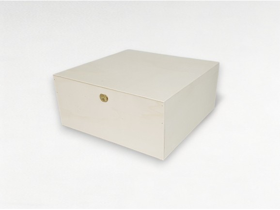 Caja de madera 33x33x15 cm. c/bisagra y broche Ref.P53C54