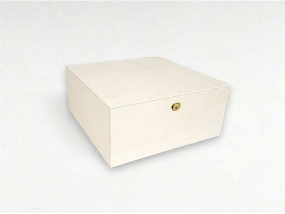 Wooden box 33x33x15 cm. with hinge and clasp Ref.P53C54 - Mabaonline