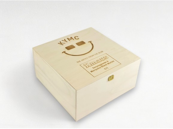 Large wooden box 42x42x21 cm. with hinge and clasp Ref.PC8FD