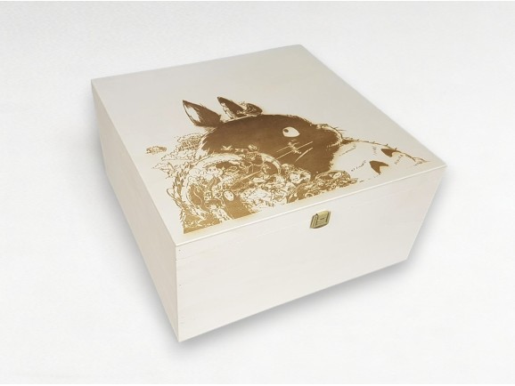 Caja de madera grande 42x42x21 cm. c/bisagra y broche Ref.PC8FD