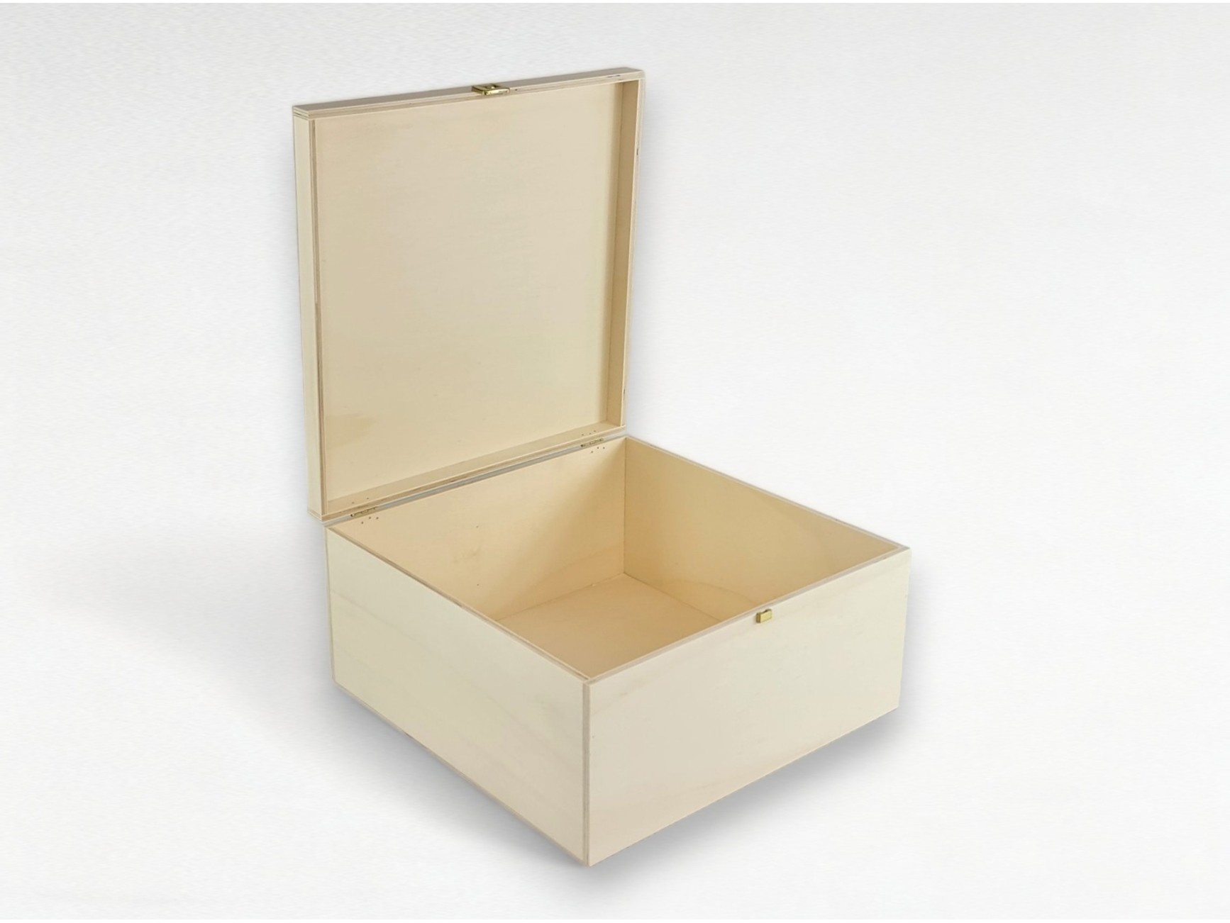  Caja de madera con tapa con bisagras, caja de
