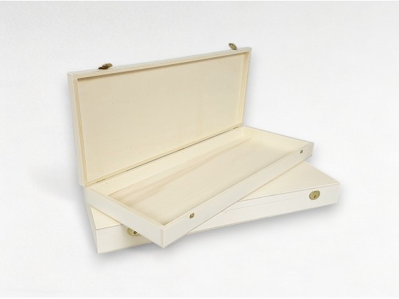 Caja de madera 50x20x5 cm. c/bisagra y broche Ref.PC9F3