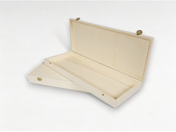 Caja de madera 50x20x5 cm. c/bisagra y broche Ref.PC9F3