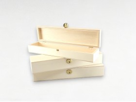 Caja de madera 31x7,5x5 cm. c/bisagra y broche Ref.C6BF