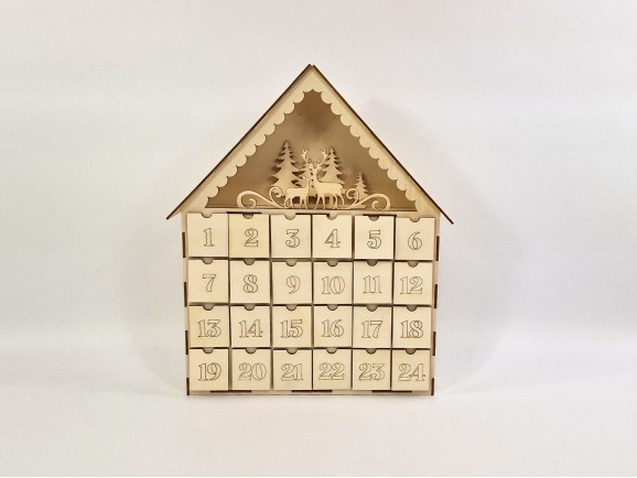 Calendario de Adviento Casa 42x9x50,5 cm. Ref.AW24981