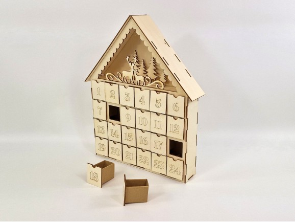 Calendario de Adviento Casa 42x9x50,5 cm. Ref.AW24981