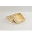 Caja Cesta de madera cuadrada c/asas 16,5x16,5x6,5 cm. Ref.AW8581