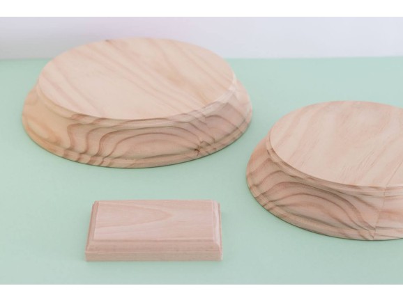 Peana madera rectangular. Diferentes medidas. En pino macizo, crudo. Se  puede pintar. (29 * 13 cms.) : : Hogar y cocina