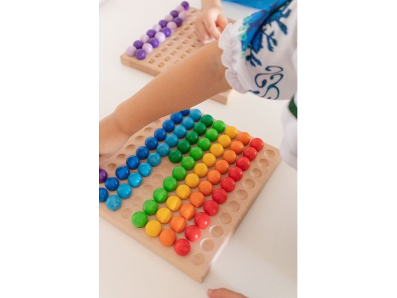 Wooden board 23x23x1.8 cm. for 100 balls Ø20 mm.Ref.MO197