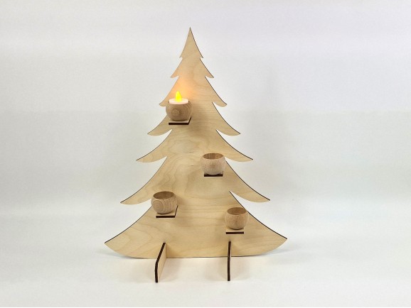 Árbol de Navidad sobremesa 39 cm. c/portavelas Ref.DRZN730