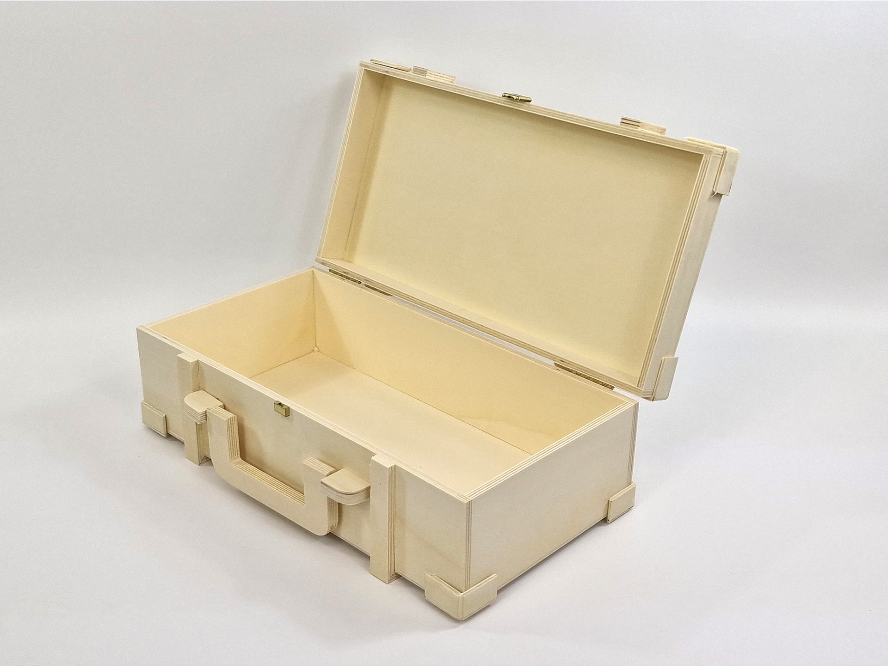 Caja de madera grande 42x42x21 cm. c/bisagra y broche Ref.PC8FD