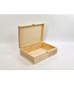 Caja de madera pino 34x25x10 cm. c/bisagra y broche Ref.DRPZ200