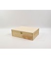 Caja de madera pino 34x25x10 cm. c/bisagra y broche Ref.DRPZ200